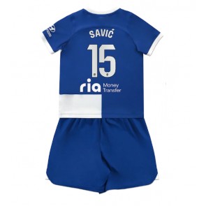 Atletico Madrid Stefan Savic #15 Replica Away Stadium Kit for Kids 2023-24 Short Sleeve (+ pants)